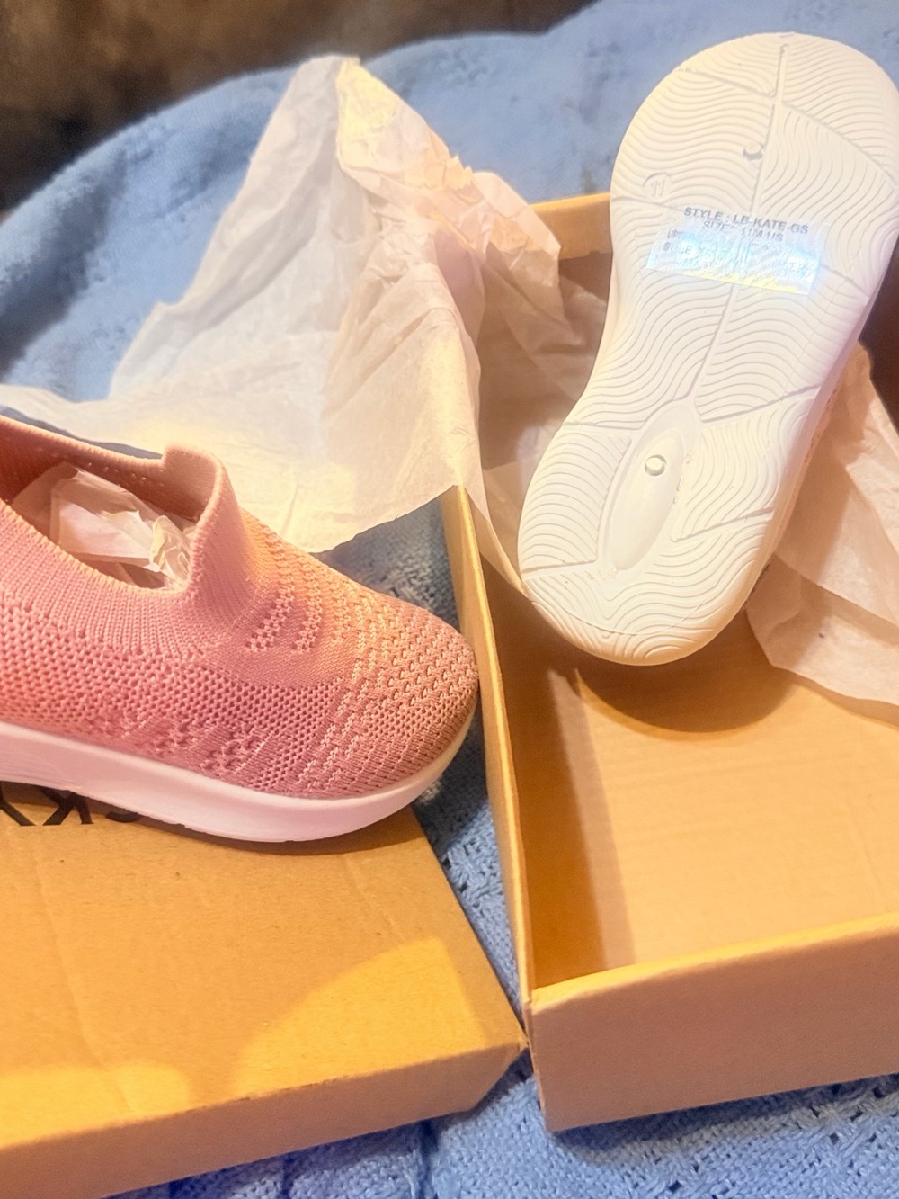 Lucky Brand Girls Pink Knit Slip-On Sneakers